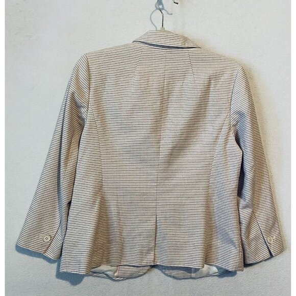 Talbots Blazer Womens 8 Horizontal Striped Two Button Pockets Cotton Stretch - Picture 3 of 5